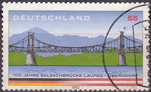 ALEMANIA 2003 Scott 2245 Sello Arquitectura Puente Salzack 55 Usado Michel 2346 Allemagne Duitsland Germania Germany Alemagne Deutschland 